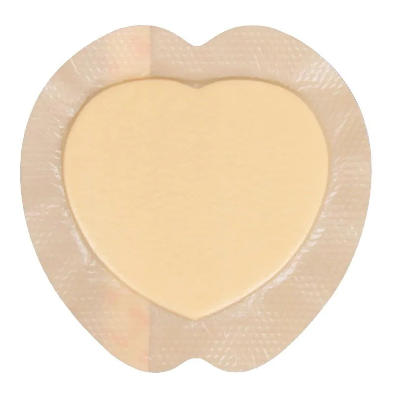 A large skin-coloured silicone gel foam sticker for bedsore prevention on a white background.