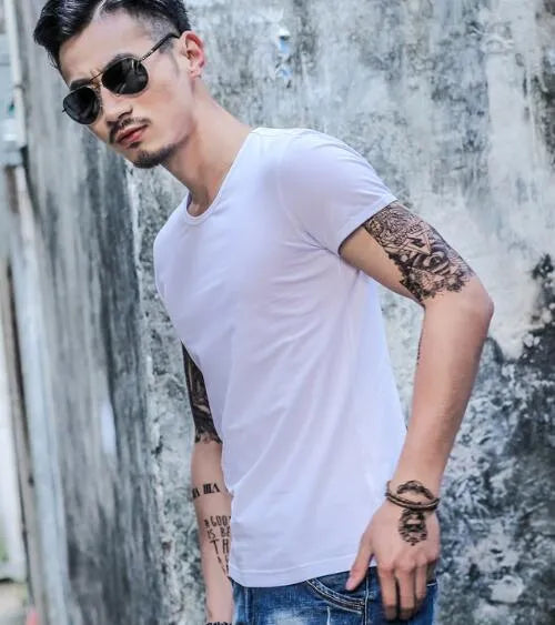 Men's lightweight summer T-shirt in bamboo fibre fabric showing colour options