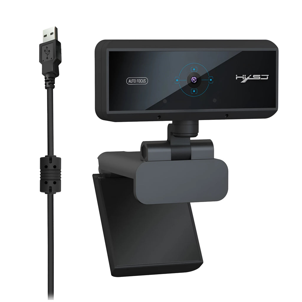 Desktop HD webcam with autofocus in black, with 1.7m USB cable