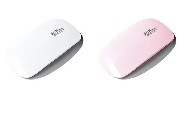 Mouse mini LED phototherapy machine for nails, 9W, 6 dual light source lamp beads, pink or white, 127mm x 68mm x 55mm