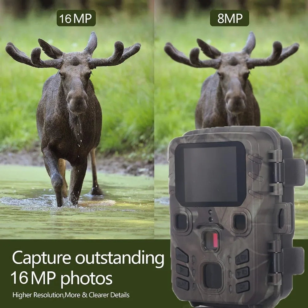 Black infrared night vision monitoring device with plastic housing and TF card slot