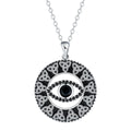 Devil's eye necklace with copper pendant and cross chain design for women
