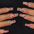 French love red diamond small cherry nail art decorations, 24 armour sheets with adhesive glue