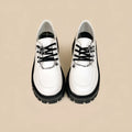 Women's Duke Asterism colour loafers with metal cross shoulder strap and round toe in preppy college style