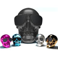 Skull-shaped wireless Bluetooth speaker in six colour options with 10-hour battery