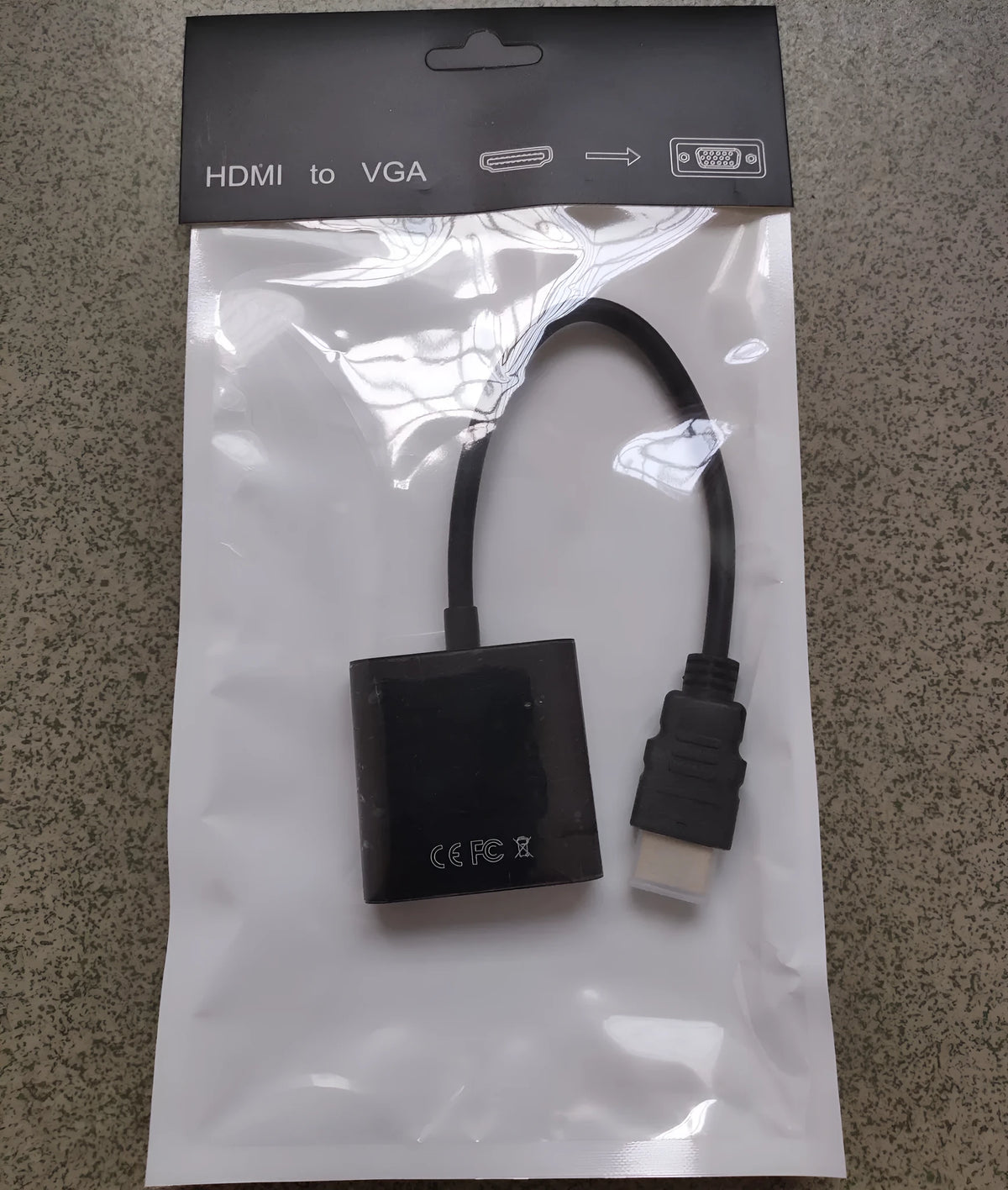 HDMI to VGA female adapter cable with 30cm black HDMI cable and white option