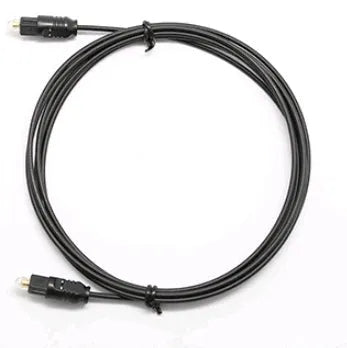 OD2.2 digital audio fibre optic cable with Toslink connectors on a white background.
