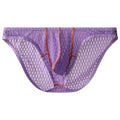 Men's solid colour low waist lace briefs on a white background.