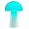 Mushroom-shaped remote control ambience light with RGB colours, measuring 9x9x13.5cm