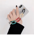 Transparent Samsung phone case with colour bracelet, TPU and PC back cover for Galaxy models