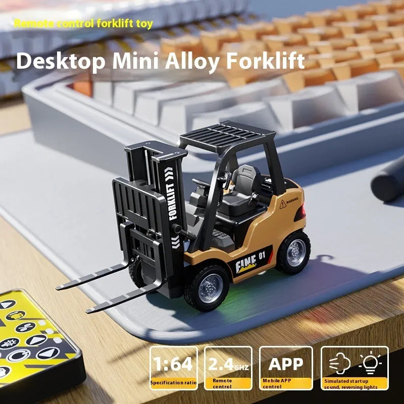 1:64 scale alloy Bluetooth remote-control forklift simulation model with accessories