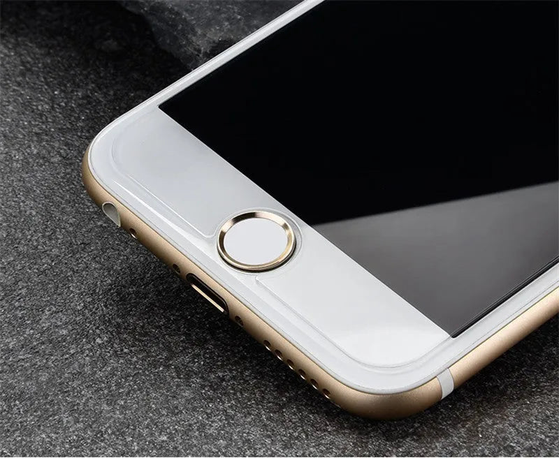 9H hardness tempered glass screen protector for iPhone and Samsung phones on a clean surface.