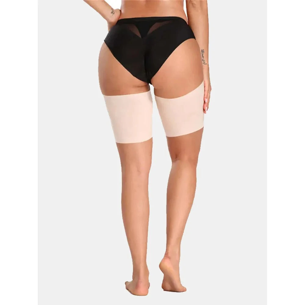 Women's anti-friction silicone thigh straps in black or skin colour, high-elasticity nylon, sizes S to 5XL