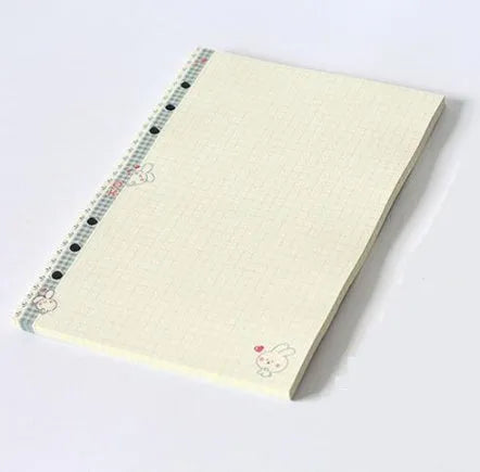 Colored A5 binder filler paper sheets in different styles including lined, grid, and weekly plan