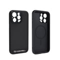 Black phone case compatible with iPhone 13 Pro through 15 Pro Max models