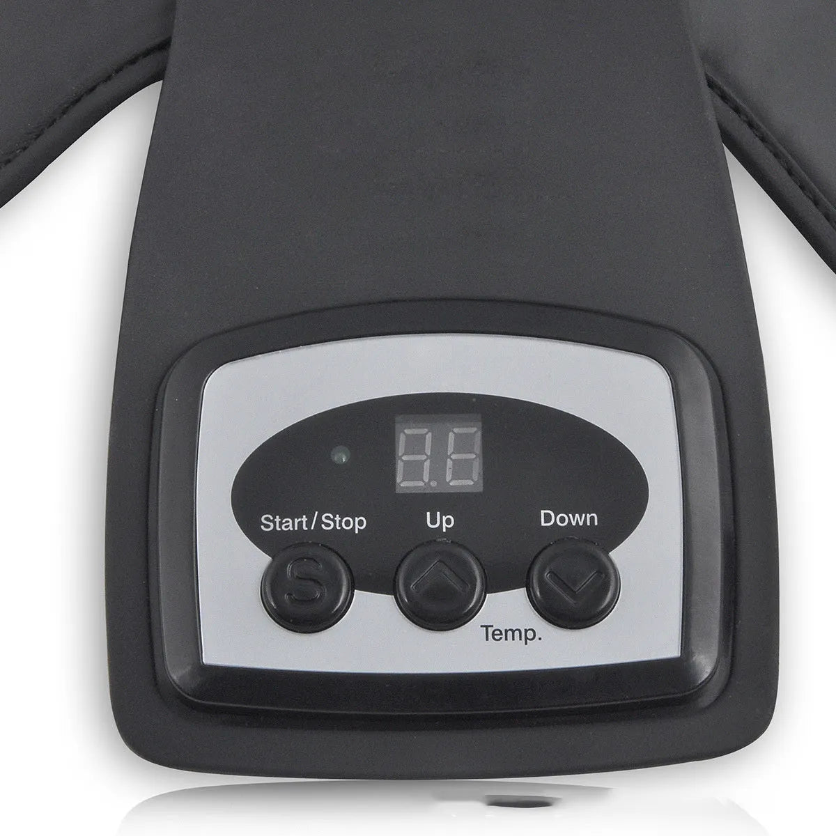 Infrared knee massager with adjustable temperature control showing knee pads and shoulder pads