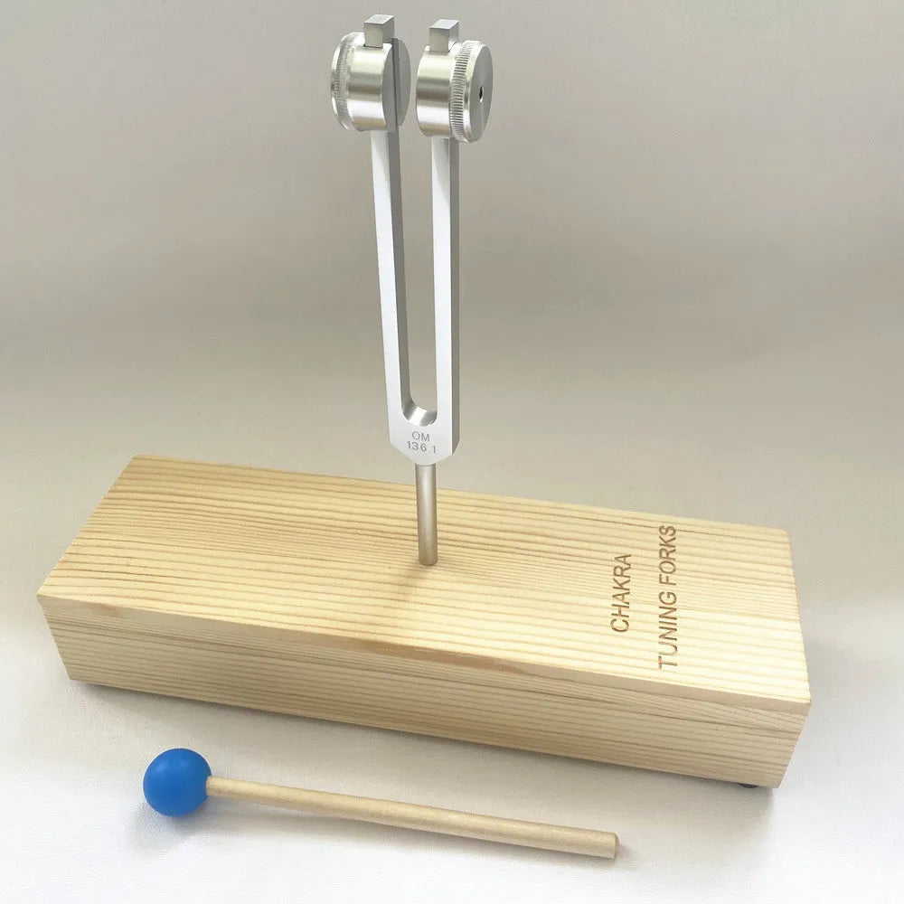 Aluminium alloy 432 Hz tuning fork with integrated speaker device for sound therapy