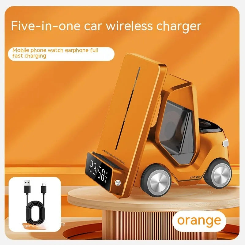 Wireless charging bracket with 15W fast charging in grey, orange, white and yellow colours