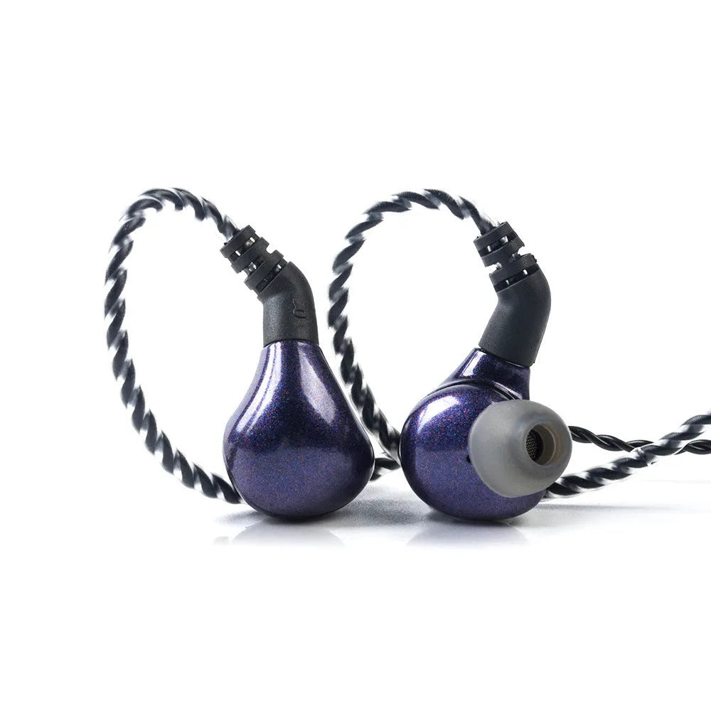 Chameleon ear-hook sports HIFI in-ear headset with 3.5mm plug, 1.2m copper wire cable, blue purple