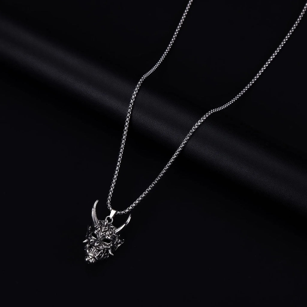 Men's silver electroplated alloy pendant necklace with 40mm vintage pendant