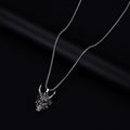 Men's silver electroplated alloy pendant necklace with 40mm vintage pendant