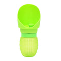 Collapsed and unfolded views of a silicone folding water cup for pets in various colours.