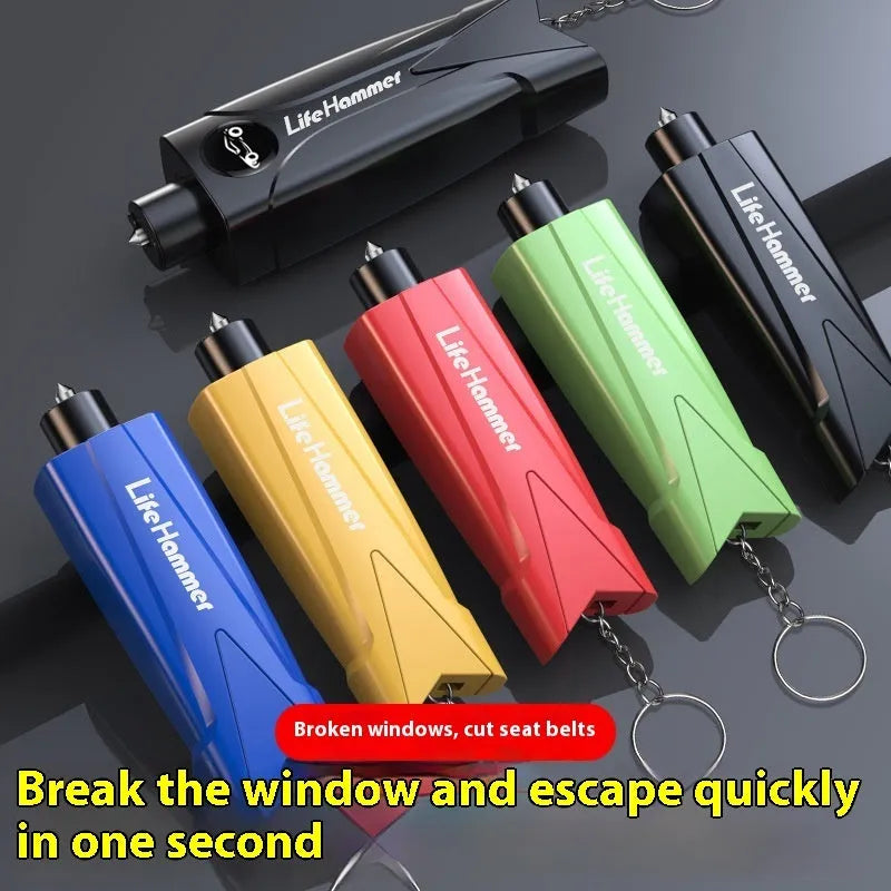 Emergency broken window hammer car breaker in black, red, blue, yellow and green ABS