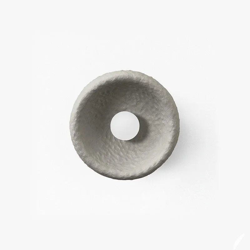 Japanese minimalist wall lamp with round resin shade in 20cm, 26cm or 32cm diameter sizes
