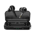 Black and white TWS wireless earbuds with Bluetooth 5.0 connectivity