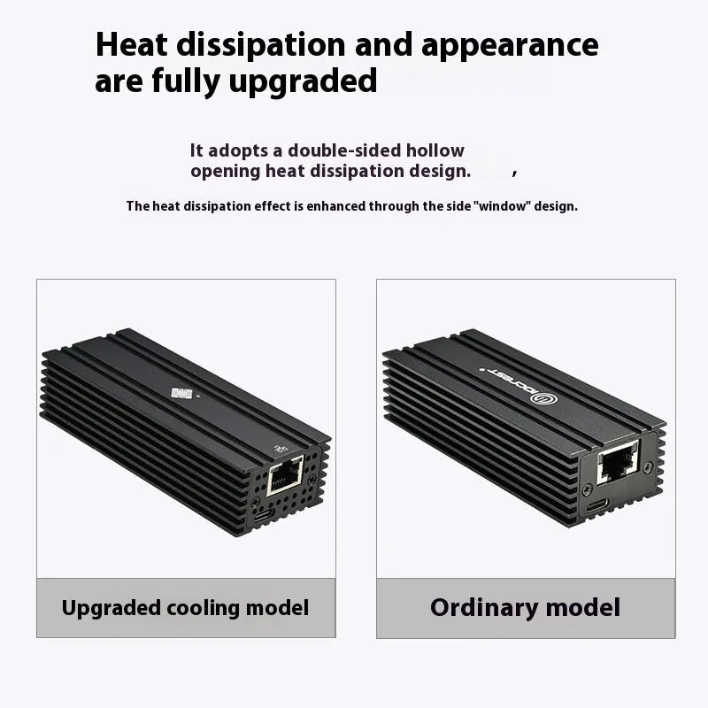 Black USB4 to 10 Gigabit Ethernet network adapter with 20cm cable