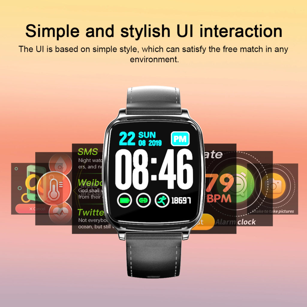 M8 multi-function smart bracelet in black showing heart rate data on its screen