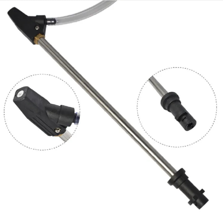 Karcher pressure washer ceramic sand blasting nozzle with stainless steel handle for rust removal.