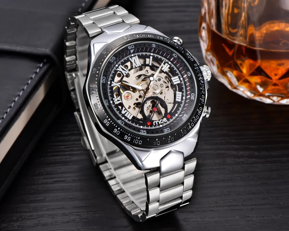 MCE men's mechanical watch with explosion-proof case in multiple colour options