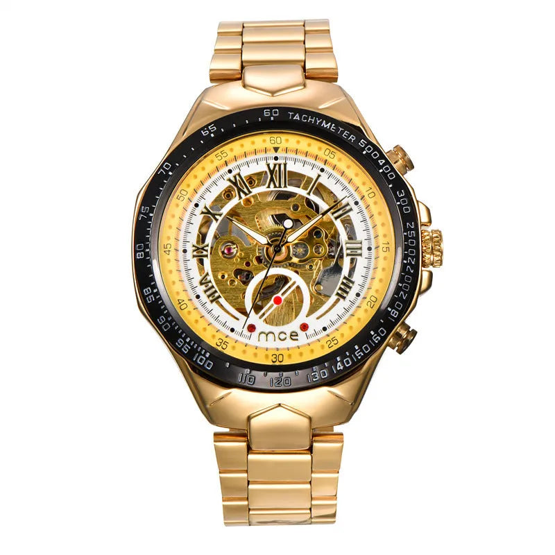 MCE men's mechanical watch with explosion-proof case in multiple colour options