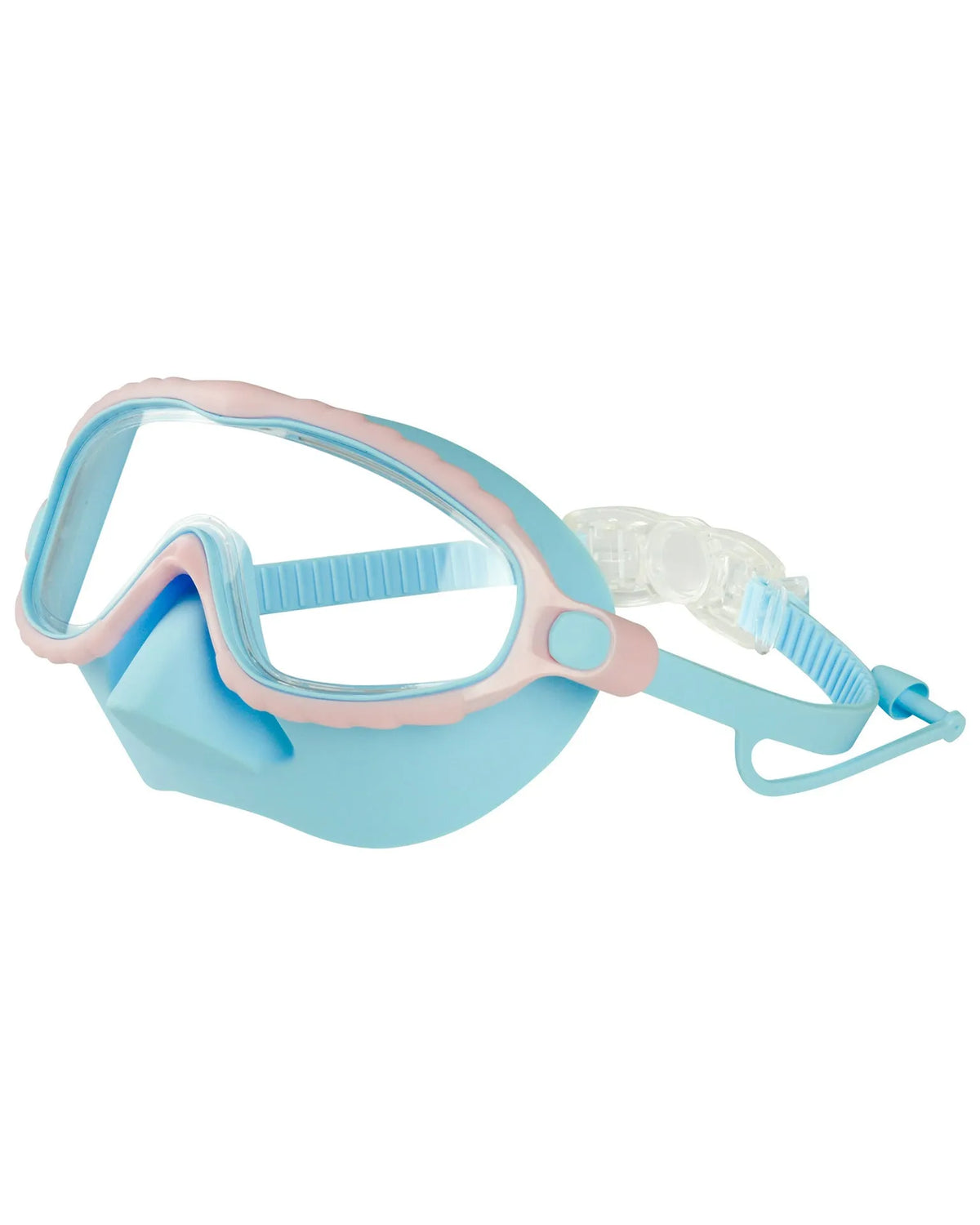 Children's anti-choke swimming goggles with HD anti-fog lens, large frame, blue pink colour