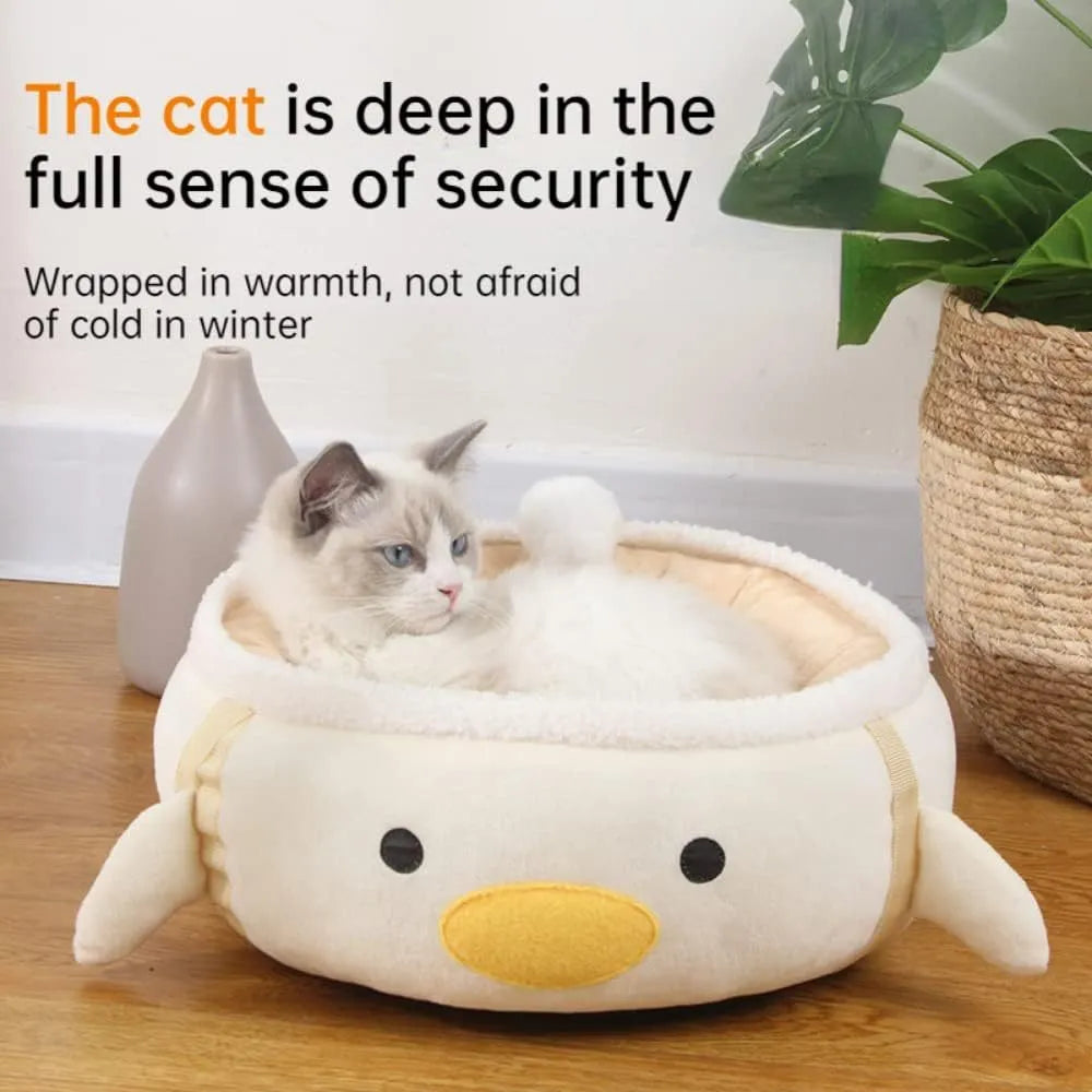 Green chick dinosaur shaped cat bed that can be used flat or hung as a hammock