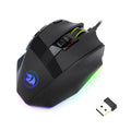 Redragon M801P black wireless gaming mouse with nine buttons and ergonomic design