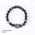 Handmade Chinese national style bracelet with lying rabbit charm and jin yaoshi beads in 8mm size