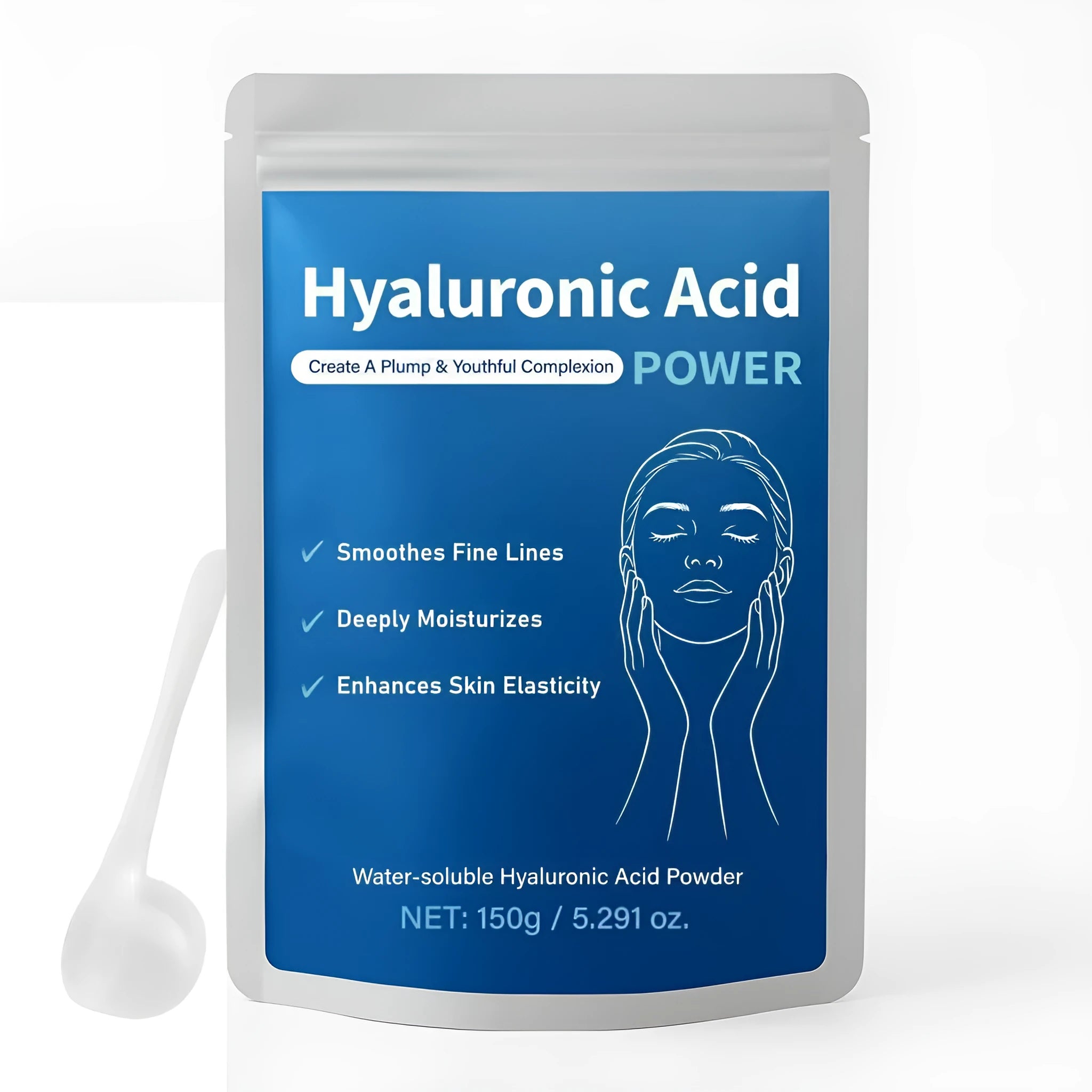 Hyaluronic acid powder 150g for facial skincare formulation and cosmetic applications