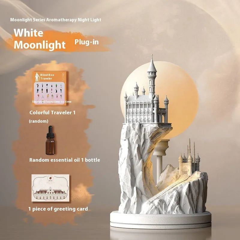 White composite gypsum table lamp with wire control switch for bedroom bedside use