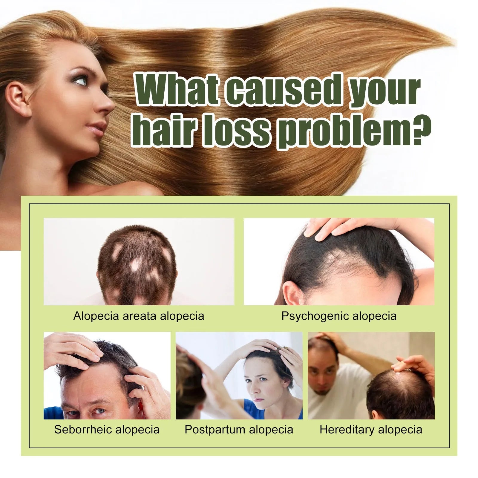 60ml dropper bottle of anti-fall repair hair essential oil for dry, brittle hair treatment