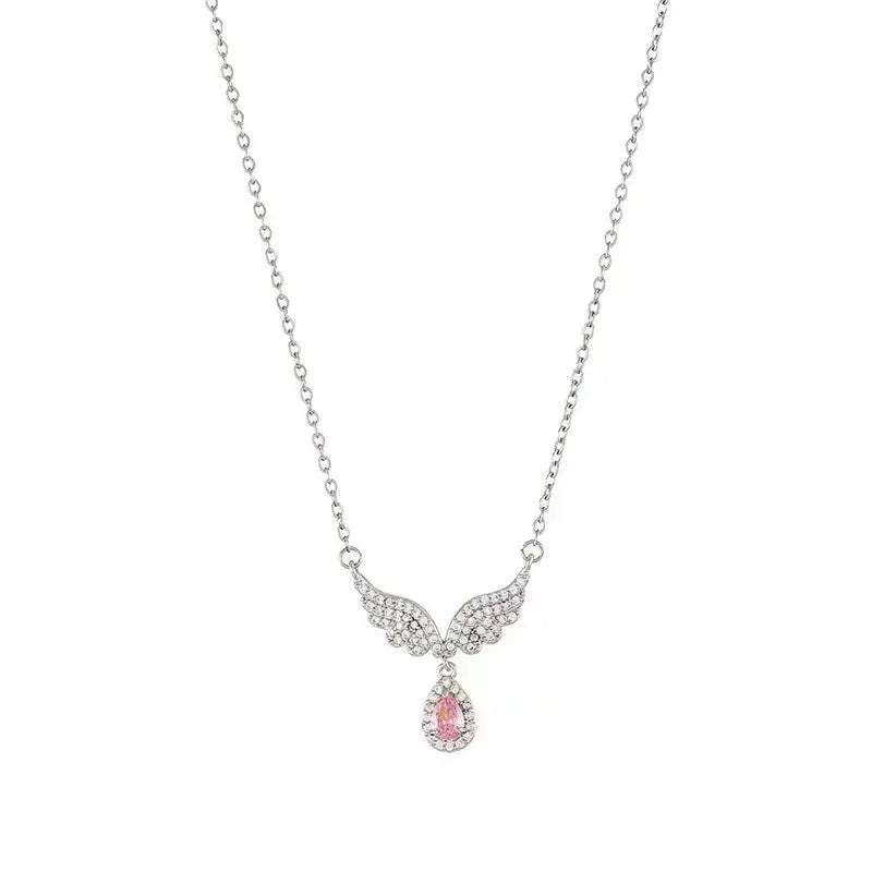 Women's S925 sterling silver necklace with fishtail pendant on O-ring chain, 41-50cm adjustable length