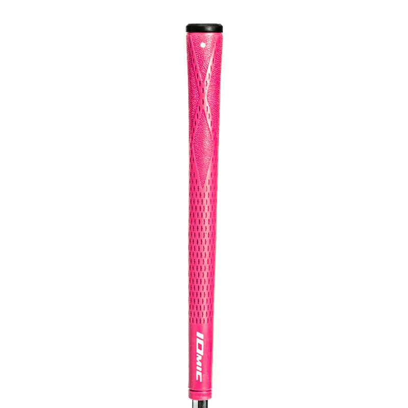 TPE golf club grip shown in multiple colour options including pink, red, blue, white, and black with red, green, or blue head.