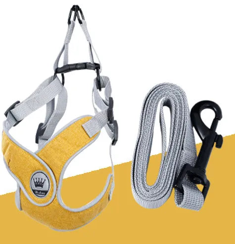 Adjustable dog harness with breathable mesh and chest strap in multiple colour options