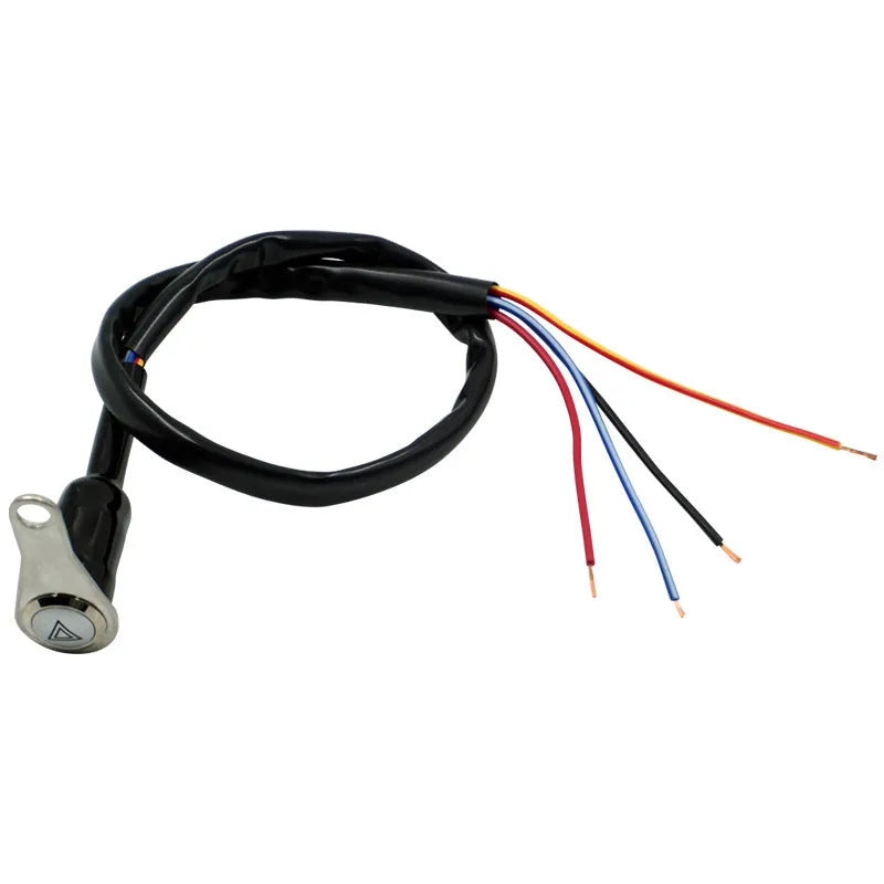 Black stainless steel motorcycle switch with double flash function and light ring