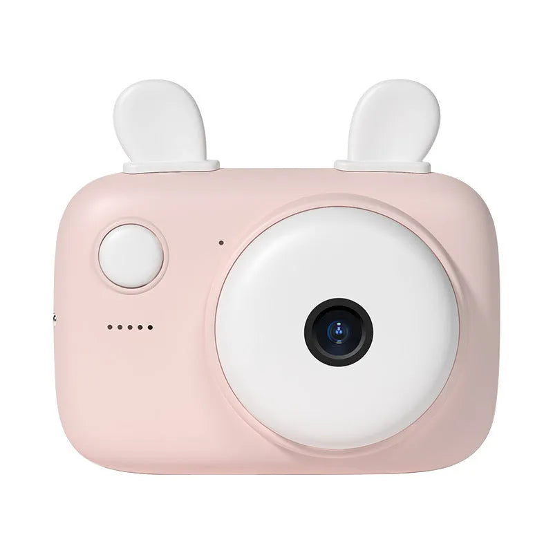 A2 Macaron-style kids digital camera in green, showing its dual lenses and 2.4-inch screen.