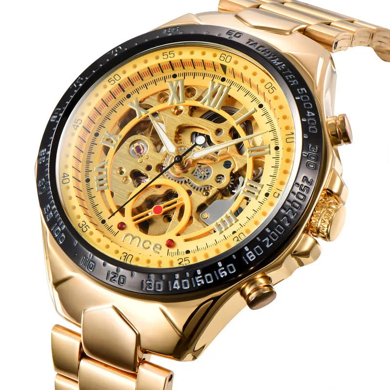MCE men's mechanical watch with explosion-proof case in multiple colour options