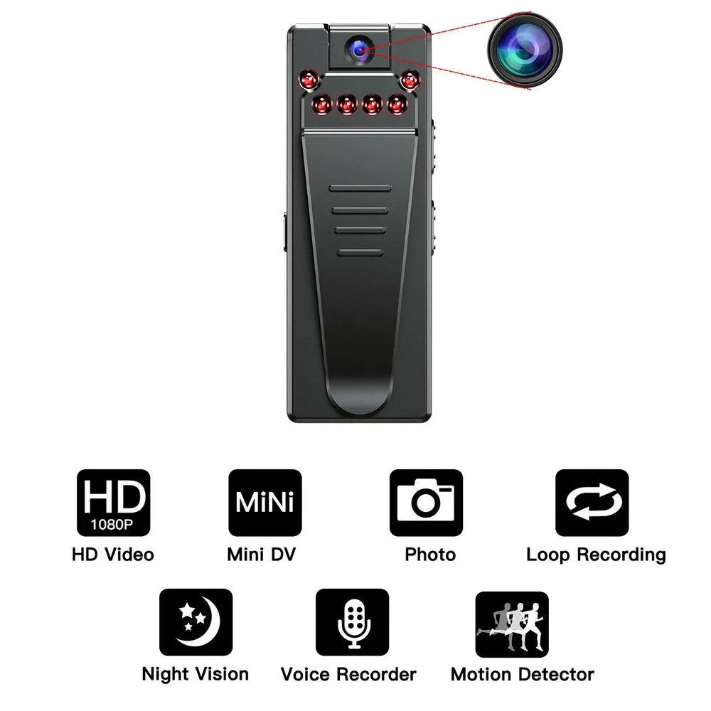 Black 1080p HD DV home camera with 90-degree rotation for driving and sports recording