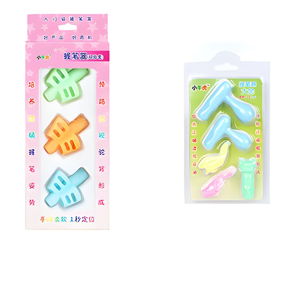 Children's soft rubber pen holder in cartoon design, a pen case for correct writing posture, colour box packed, 13 styles