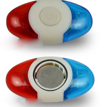 Bicycle tail light with red and blue LED beads and adjustable mounting base